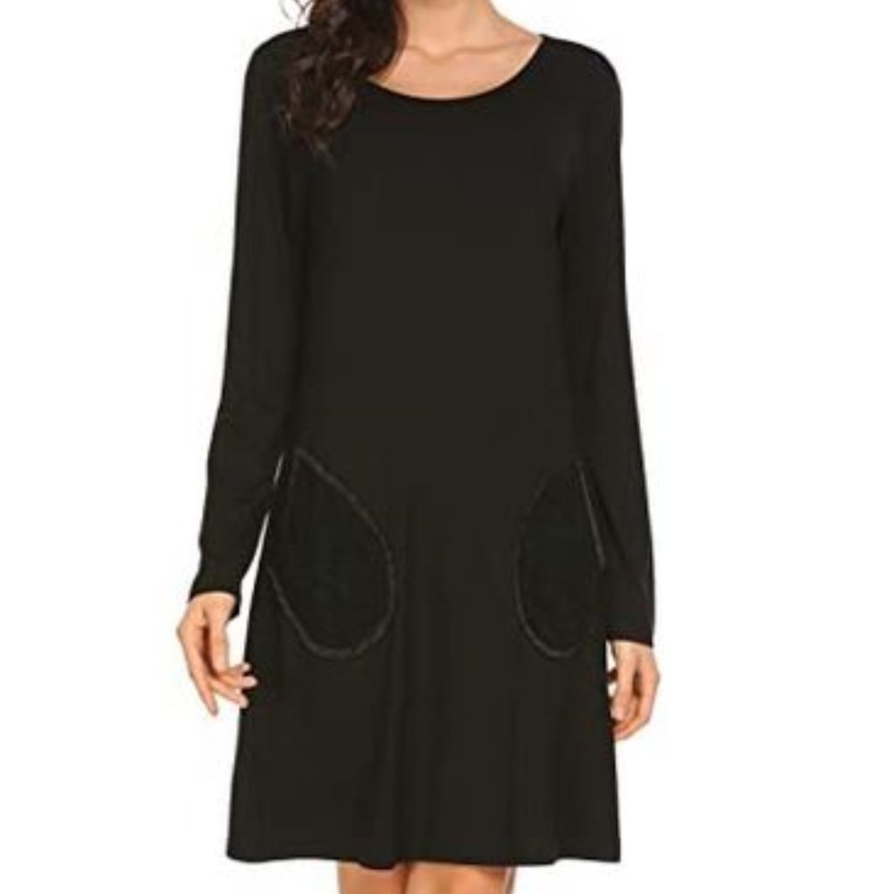 Black sleep night shirt dress